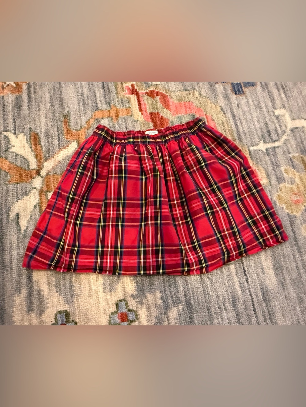 Crewcuts red tartan plaid elastic-waist holiday skirt size 4-5 girls XS